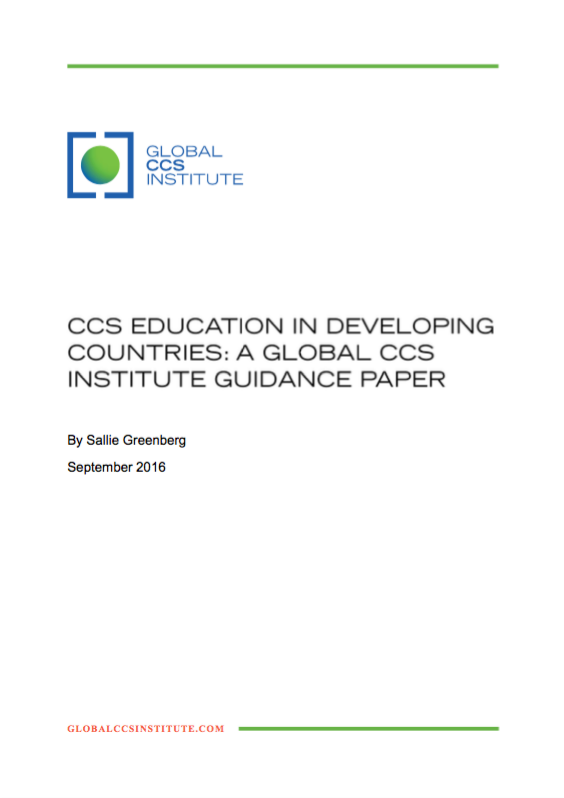 CCS education in developing countries - A Global CCS Institute guidance ...