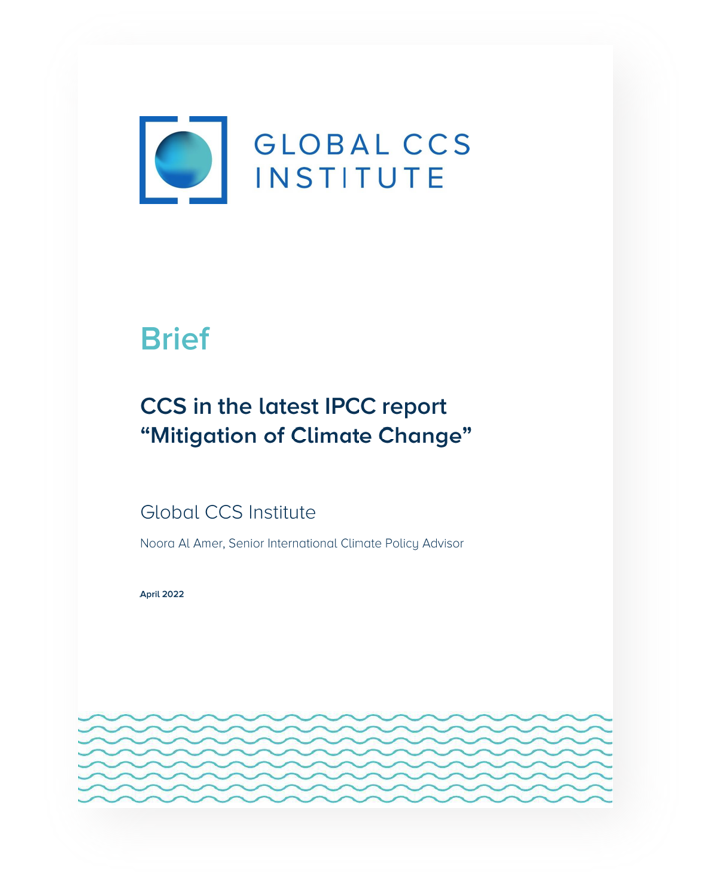 CCS in the latest IPCC report “Mitigation of Climate Change” Global